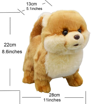 Realistic Yellow Pomeranian Dog Stuffed Animal Plush Toy